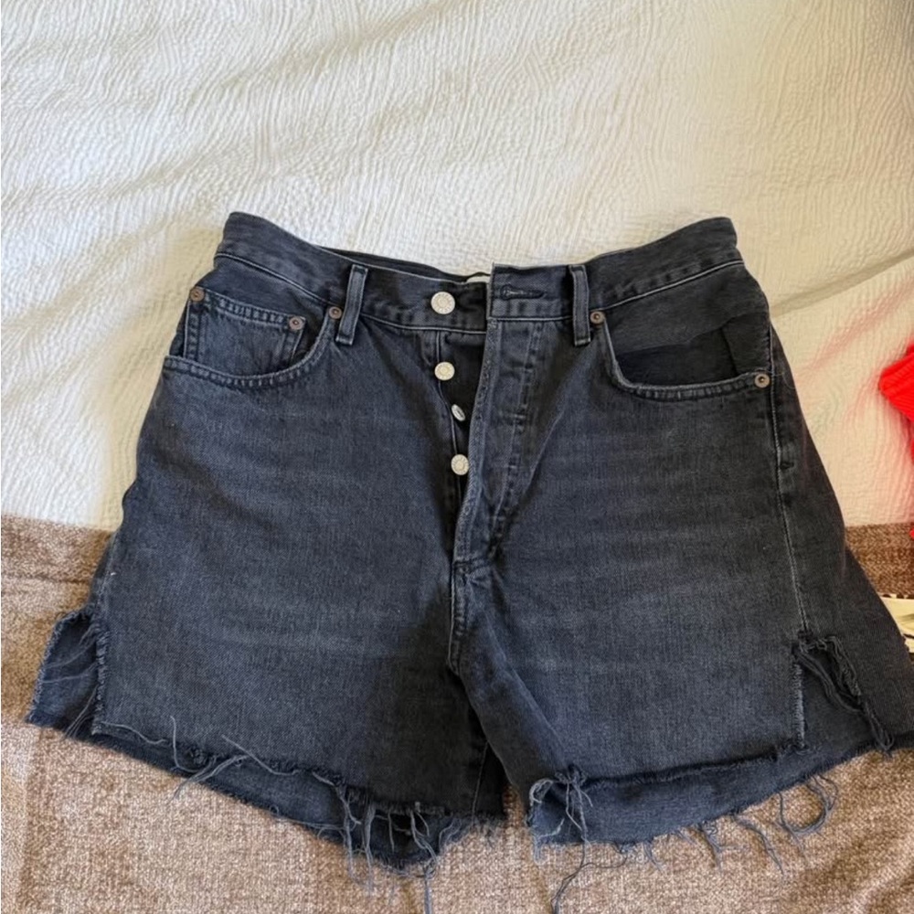 Agolde Dee Black denim shorts size 27